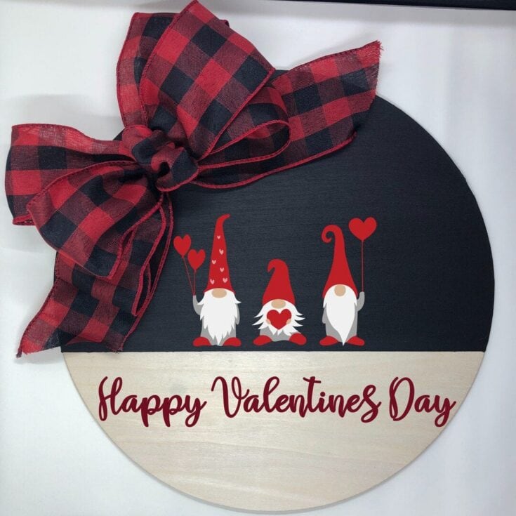 Image for Gnome Valentines Day Round Wall Sign