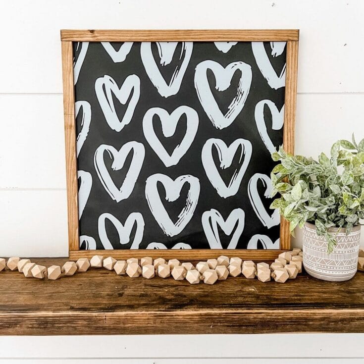 Image for Valentines Heart Wood Sign