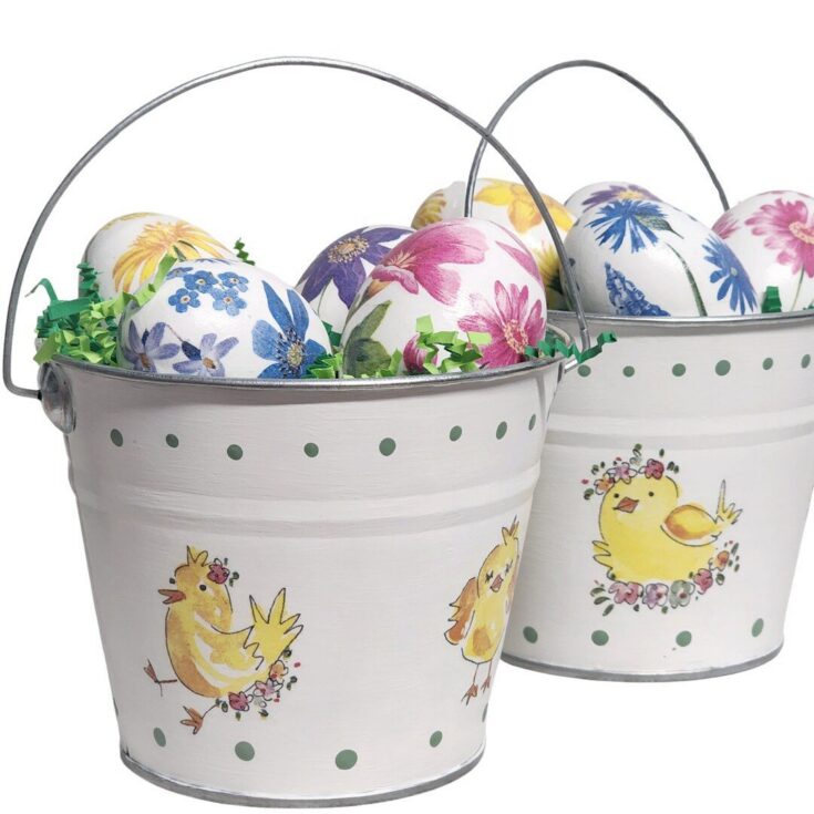 Image for Decoupaged Wood Eggs and Bucket