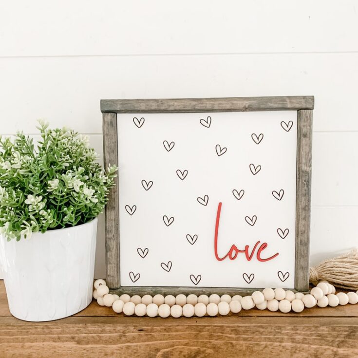 Valentine's Day Wood Love Sign