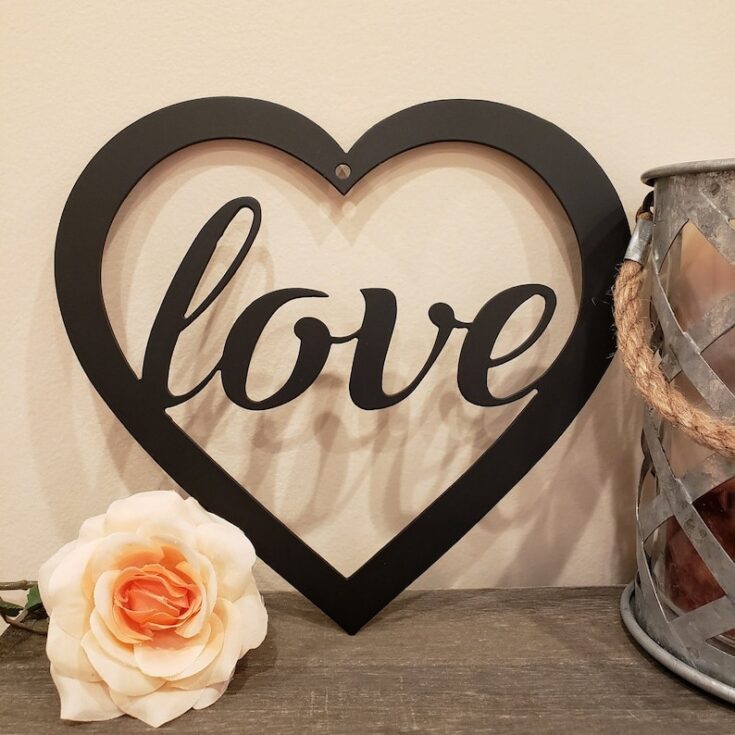 Love Heart Metal Sign
