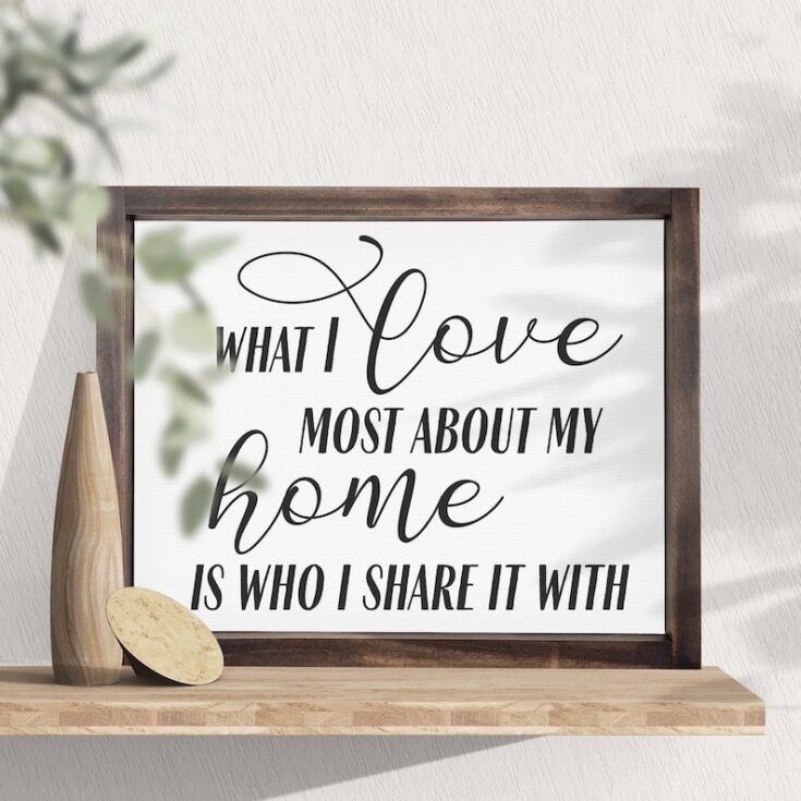 Image for What I Love Most About My Home Is Who I Share It With Sign