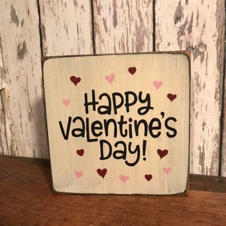 Happy Valentine's Day Block Shelf Sitter