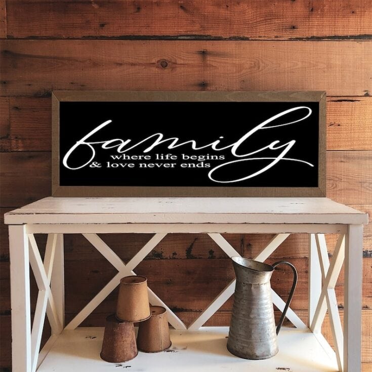 Image for Family Where Life Begins and Love Never Ends Sign