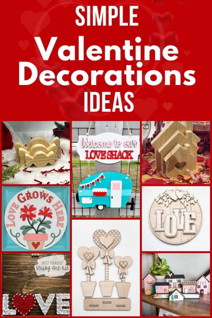 photo collage of simple Valentine decorations ideas with text overlay
