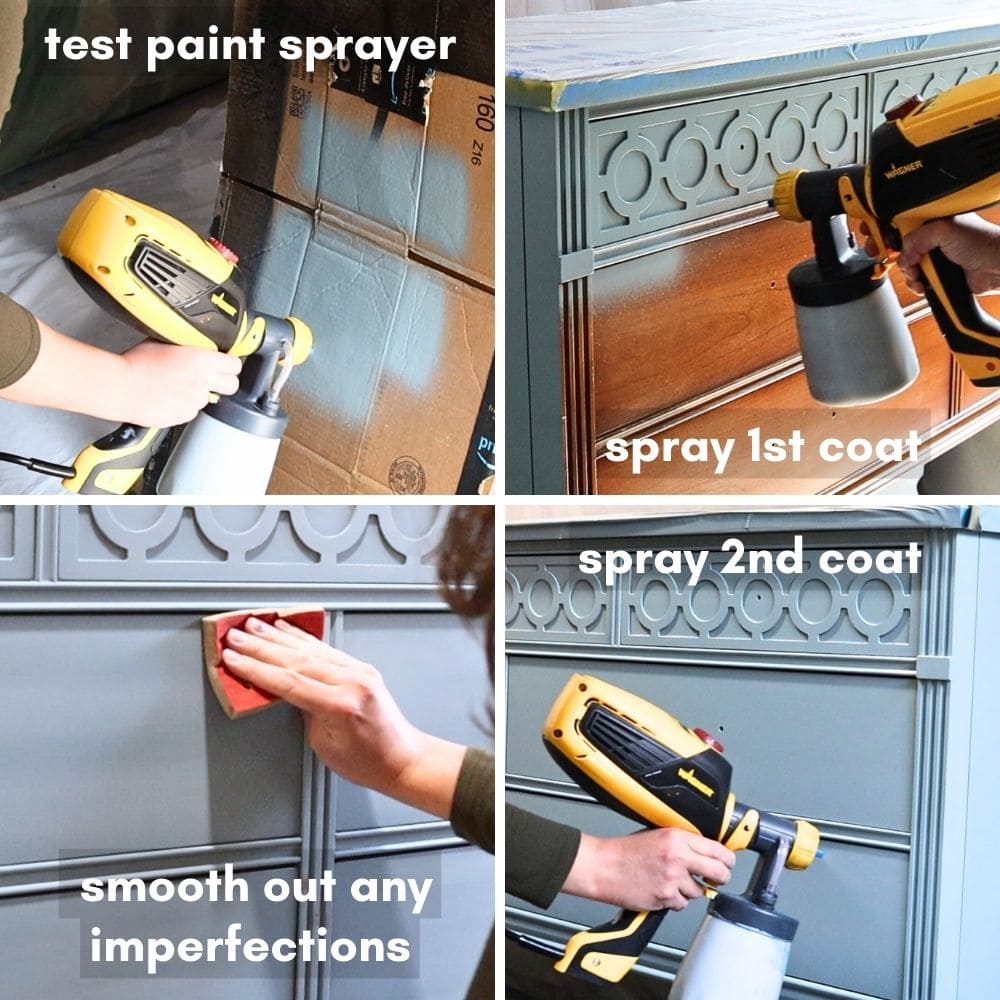 photo of applying Fusion mineral paint with Wagner paint sprayer