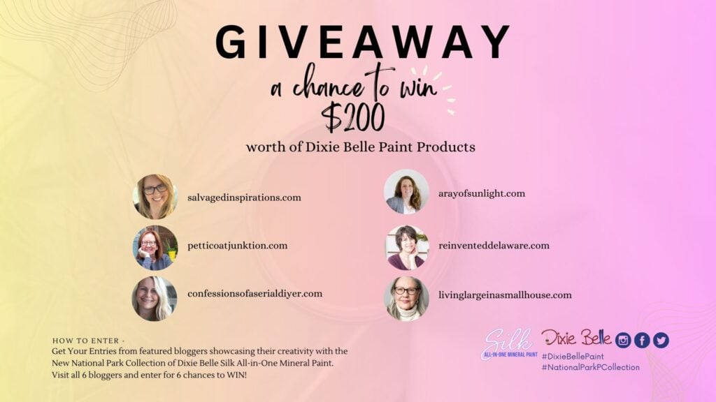 giveaway of $200 to Dixie Belle Paint Products