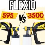 Two Wagner Flexio paint sprayers, 595 and 3500 models, shown side by side for comparison.