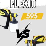 Two Wagner Flexio paint sprayers, model 595 at the top left and model 3500 at the bottom right, with VS between them.