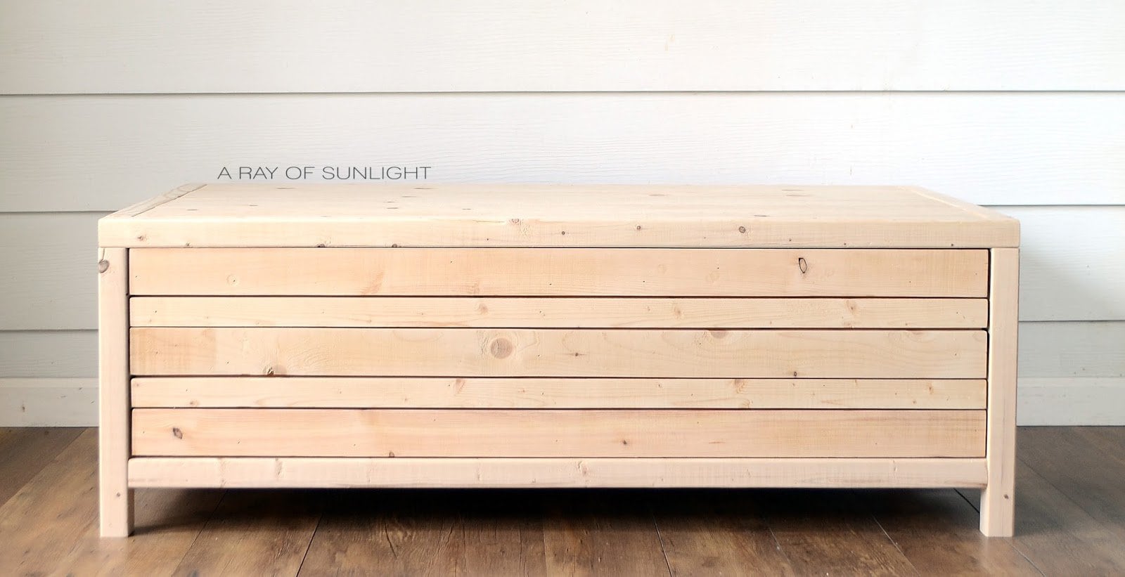 wooden coffee table DIY build before paint