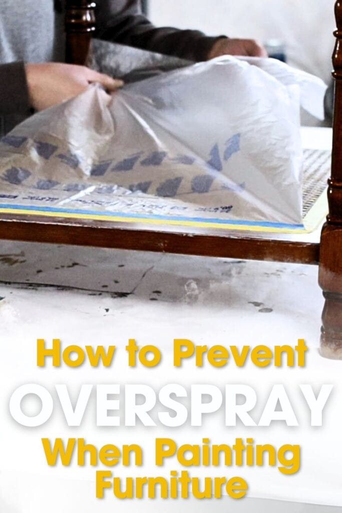 photo of adding Pre-Taped Plastic to furniture to prevent overspray