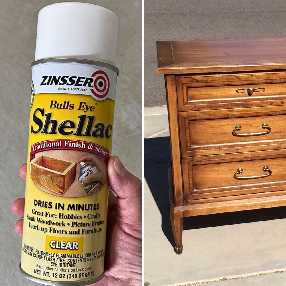 photo of applying clear shellac onto furniture