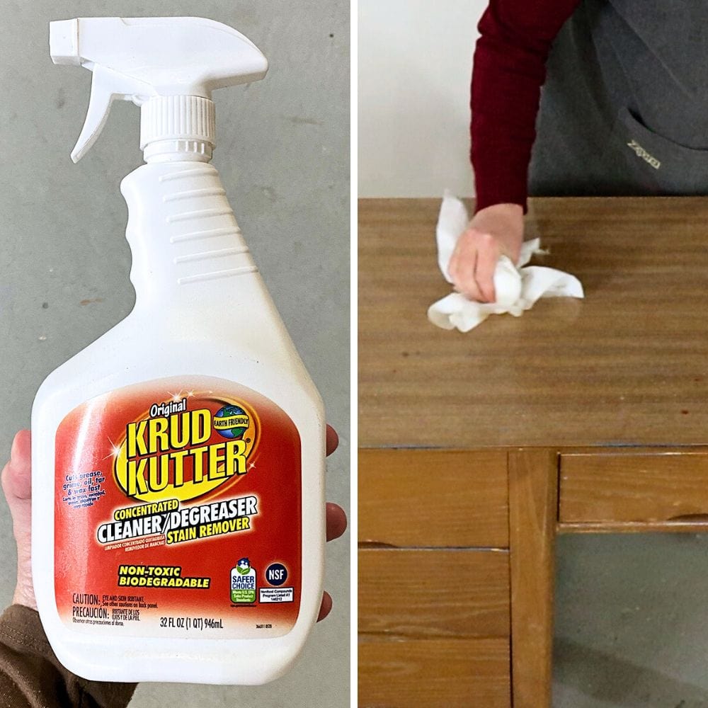 photo of cleaning furniture with krud kutter