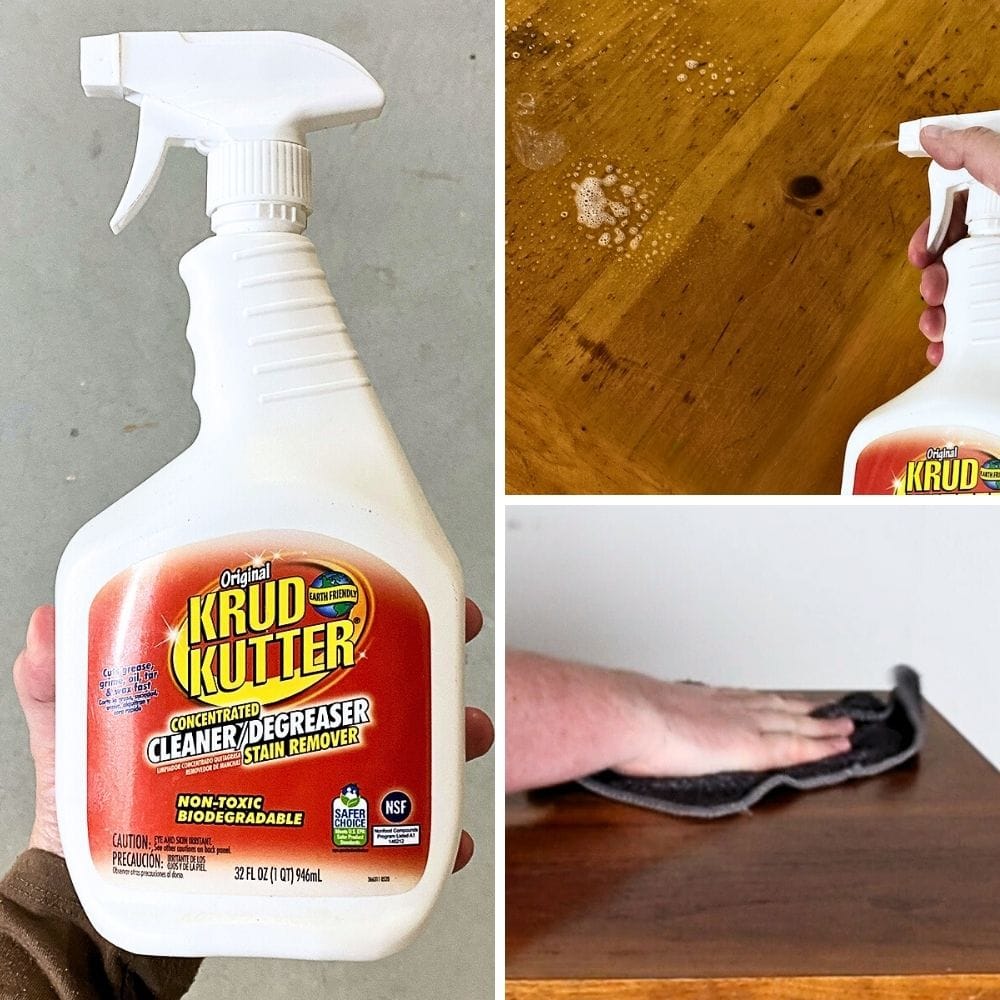 photo of cleaning furniture with krud kutter
