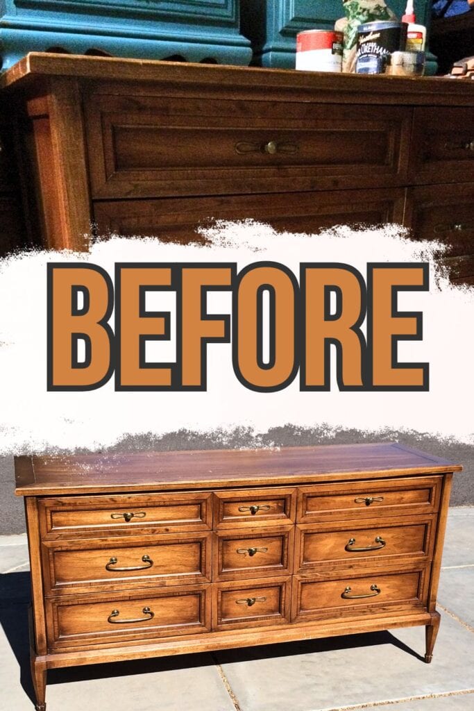 photo of dresser before the makeover