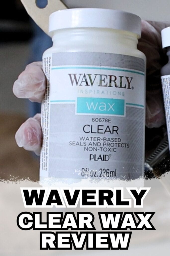 photo of waverly clear wax with text overlay