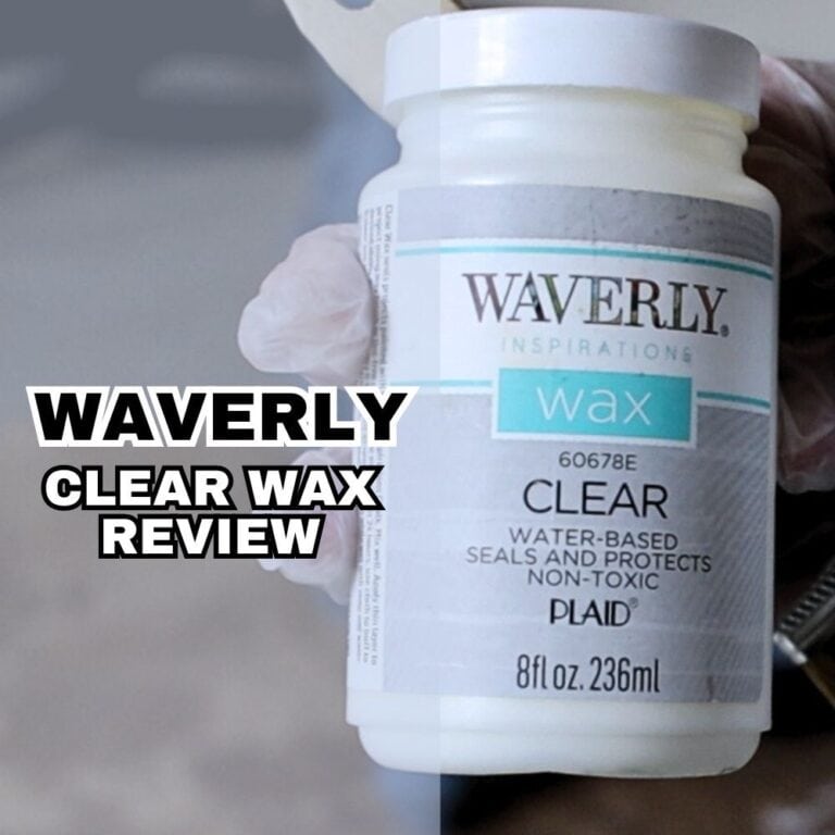 photo of waverly clear wax with text overlay