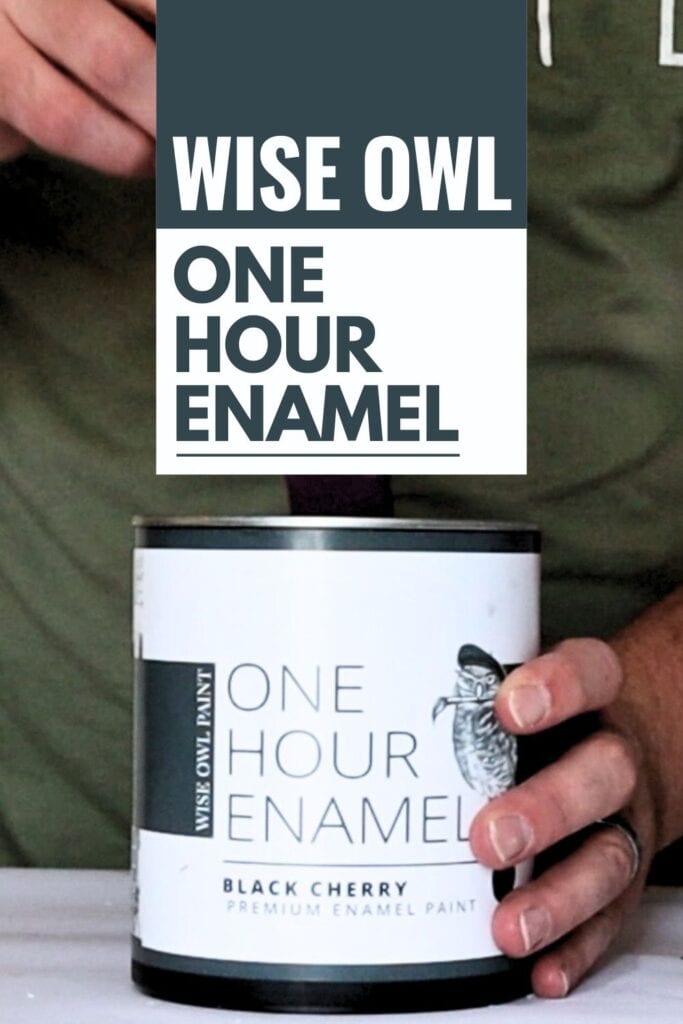photo of wise owl one hour enamel with text overlay