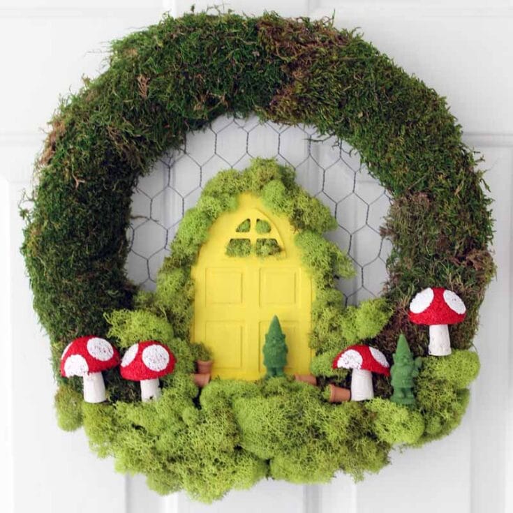 Image for Easy Fairy Garden Spring Wreath Idea
