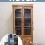 old wood hutch before and after makeover