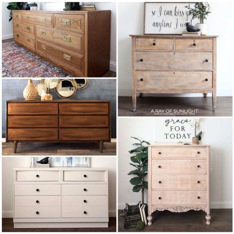 photo collage of Refurbished Dresser