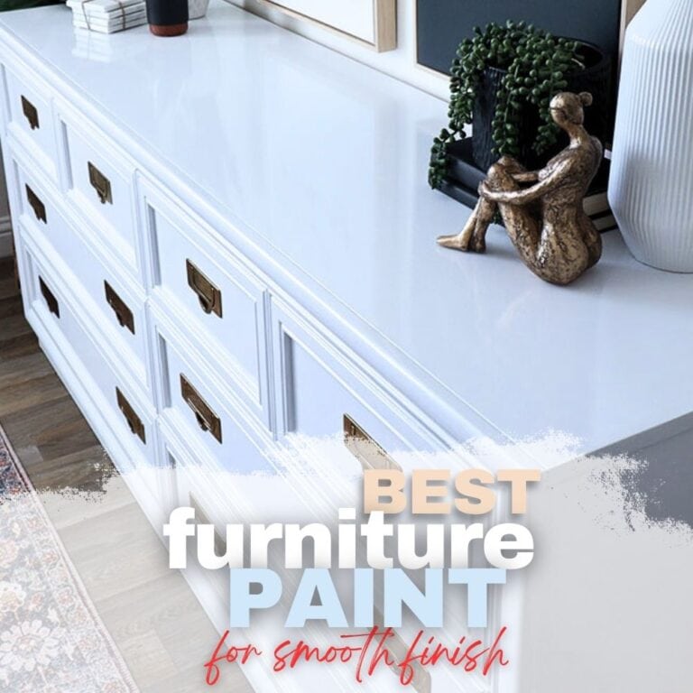 photo of a smooth finish of furniture with text overlay