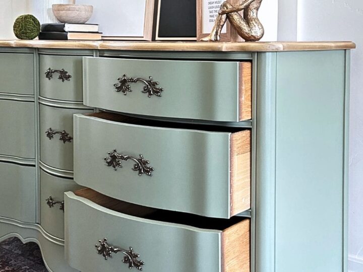 Painting a Wooden Dresser with Two Tone Finish
