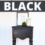 Black painted vintage table with a little distressing