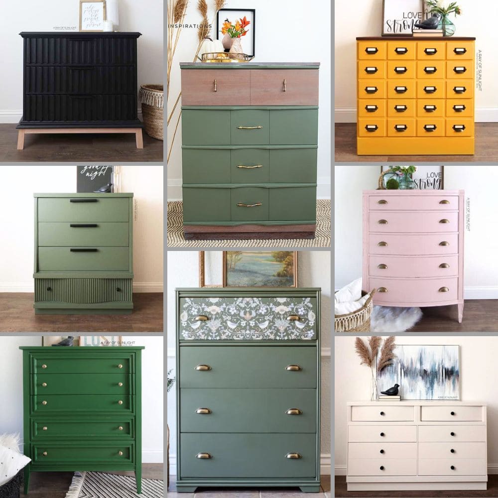 photo collage of modern dresser