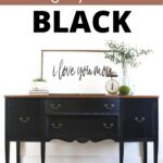 black mahogany buffet with wood top
