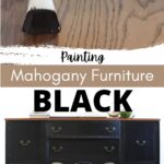 painting mahogany buffet in black