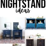 Collage of five creative nightstand designs in various colors and styles