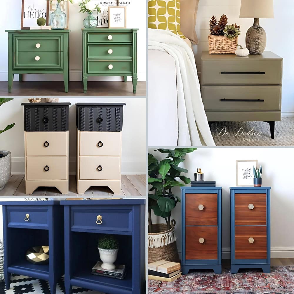 photo collage of modern nightstand