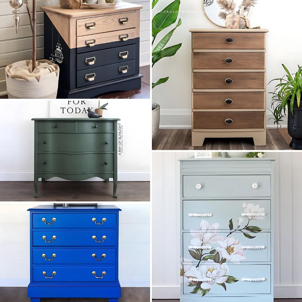 photo collage of small bedroom dressers SQ