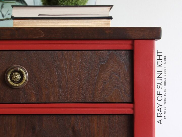 Painting a Wood Dresser Red
