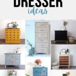 Collage of nine unique, colorful, and creatively painted dressers showcasing different decorative styles.