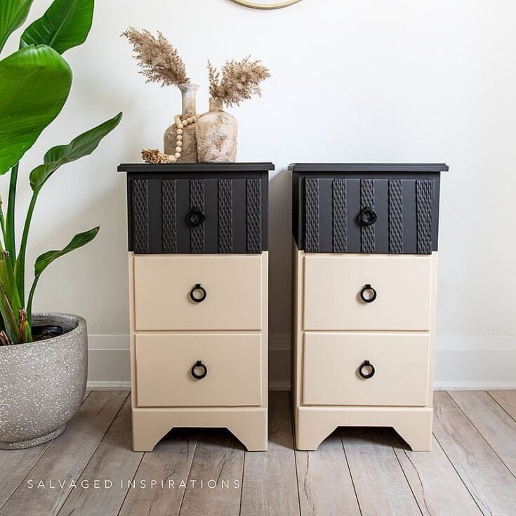 Image for Repurposed Desk Into Painted Nightstands