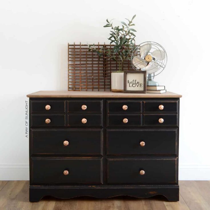 Image for Black Vintage Farmhouse Dresser