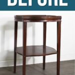dark mahogany end table with thin legs