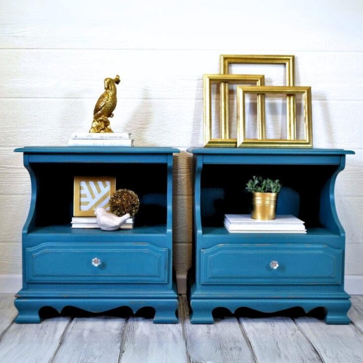 Image for DIY Teal Blue Nightstands