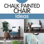 Collage of stylish chairs with various chalk paint finishes, showcasing creative chair makeover ideas.