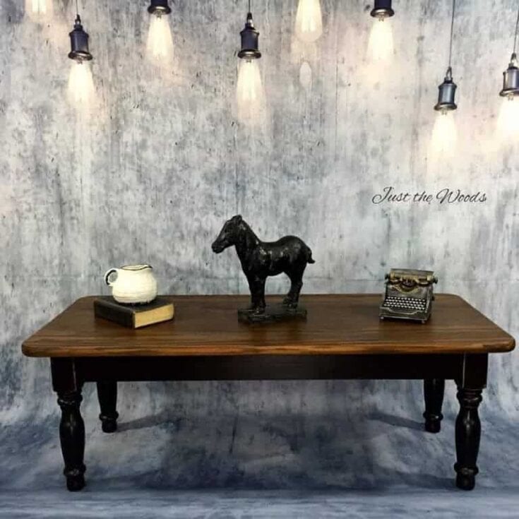 Image for Black, Stain & Wood Grain Coffee Table Makeover