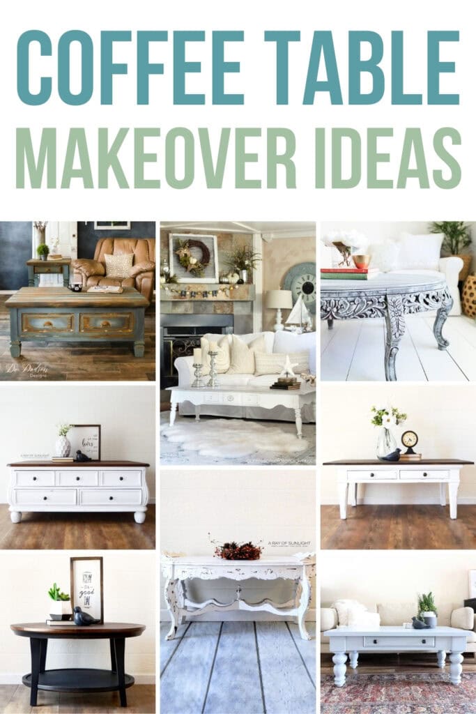 collage of painted coffee tables