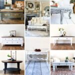 photo collage of painted cocktail tables