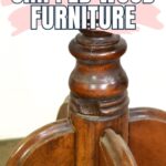 Close-up of chipped wood furniture with text: “How to Repair Chipped Wood Furniture.”.