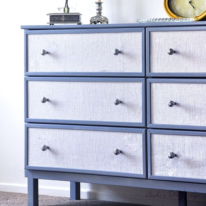 Image for Textured Fabric Paneled Dresser - IKEA Tarva Makeover