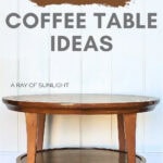 wooden round table with shelf