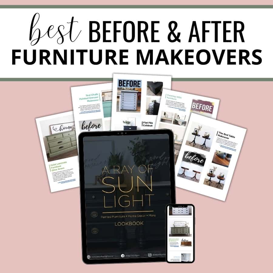 A lookbook for furniture makeovers displayed on screens and as printed pages