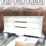 White dresser being painted outdoors, with text: Best Furniture to Flip for Profit above the image.