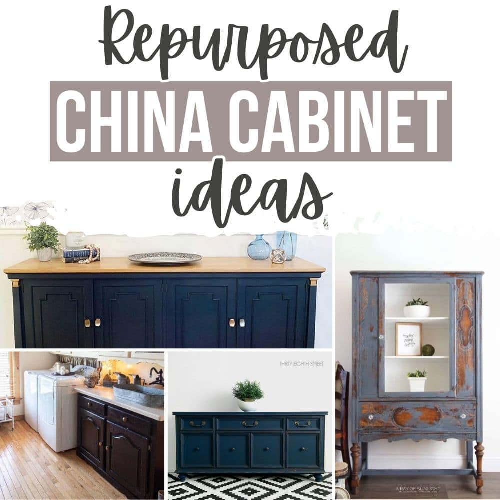 Repurposed china cabinets in various styles.